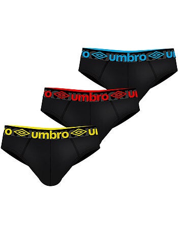 Lot de 3 slips homme en coton ceinture colorée bak umbro
