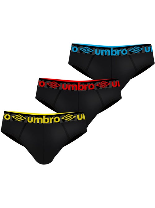 Lot de 3 slips homme en coton ceinture colorée  bak umbro - Kiabi