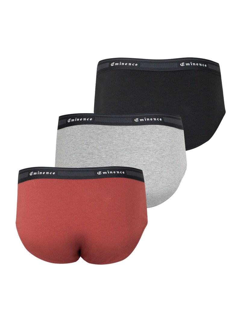Lot de 3 slips homme tailor eminence Gris Rouge Noir - Kiabi