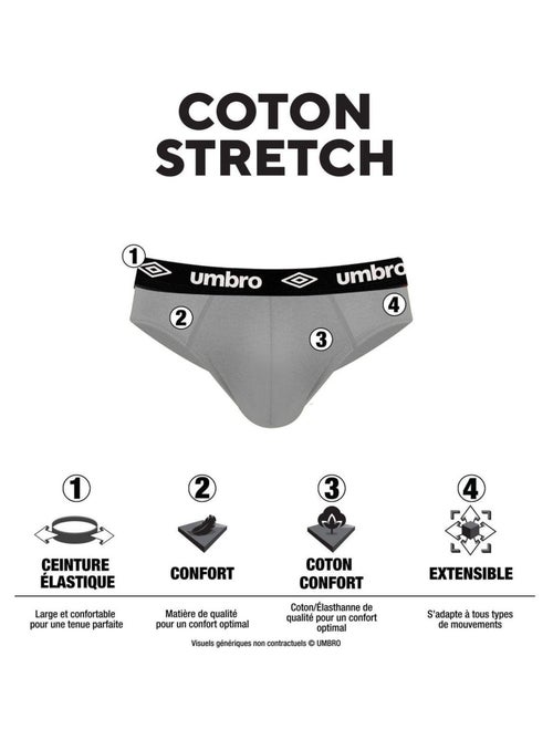 Lot de 3 slips homme uni umbro - Kiabi