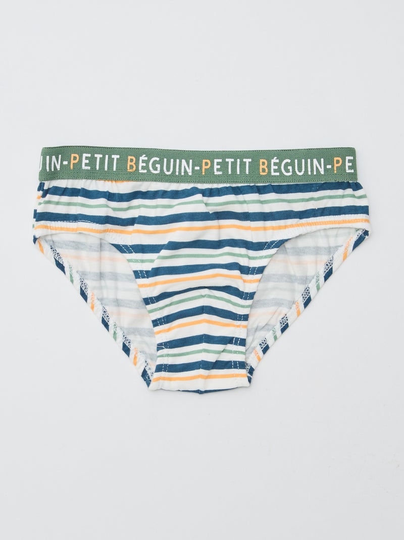 Lot de 3 slips imprimé 'Petit Béguin' Beige - Kiabi