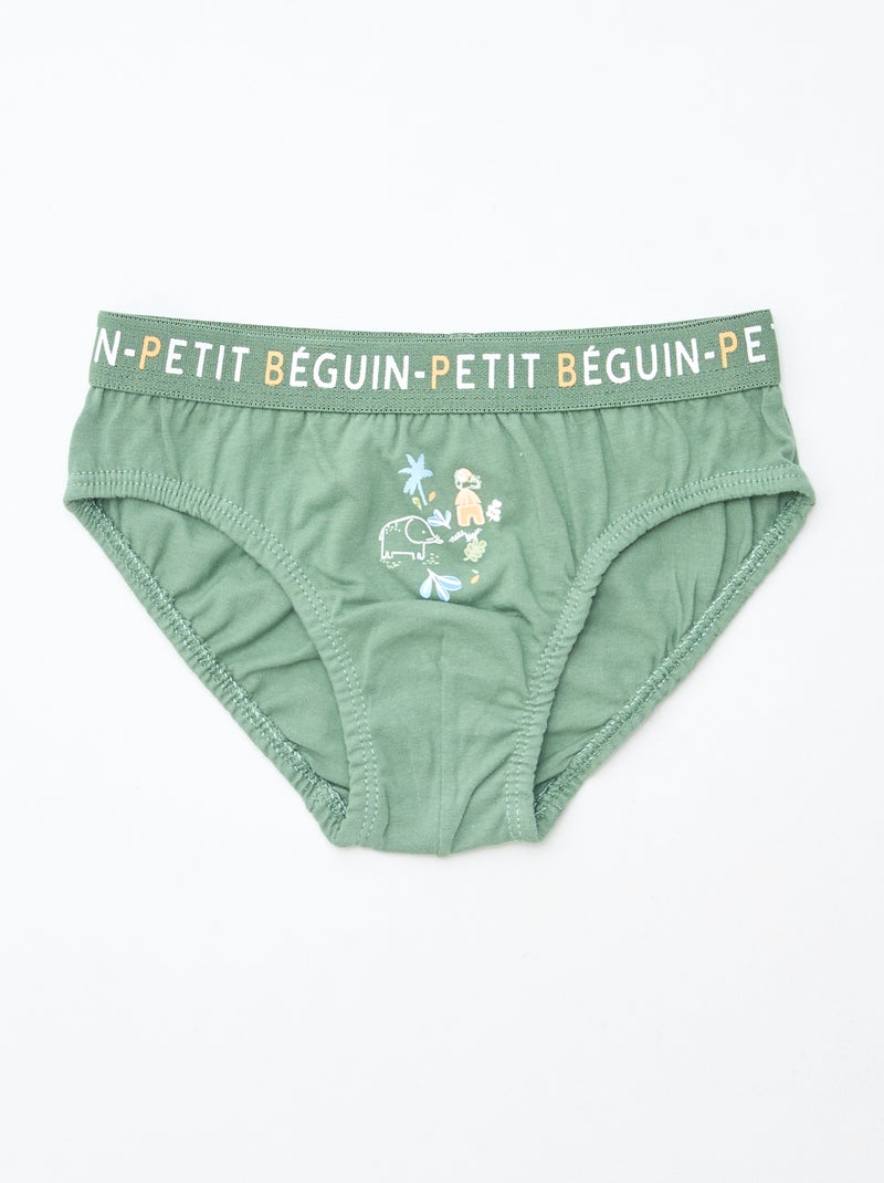 Lot de 3 slips imprimé 'Petit Béguin' Beige - Kiabi