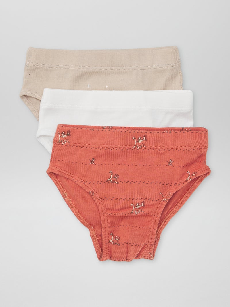 Lot de 3 slips 'Simba' de 'Disney' Orange - Kiabi