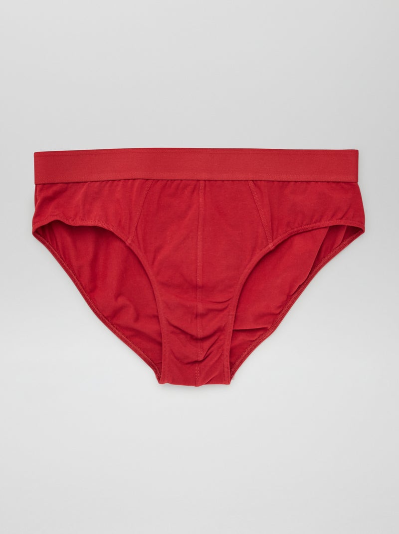 Lot de 3 slips unis Rouge/gris/marine - Kiabi