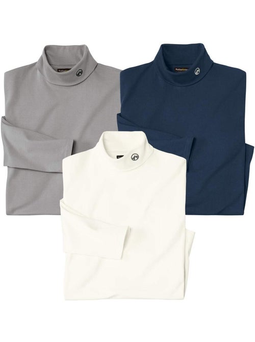 Lot de 3 Sous-Pulls Col Roul?  - ATLAS FOR MEN - Kiabi