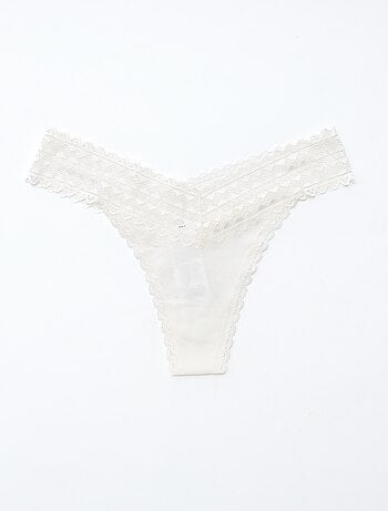 Lot de 3 strings coton et dentelle
