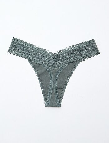 Lot de 3 strings coton et dentelle