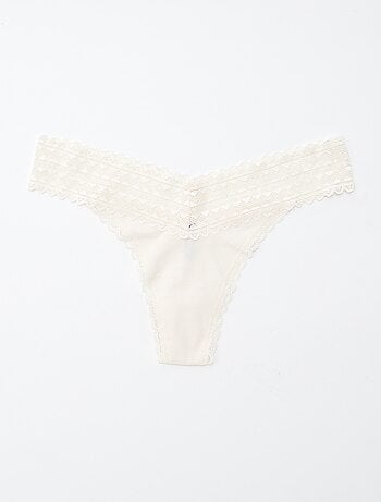 Lot de 3 strings coton et dentelle