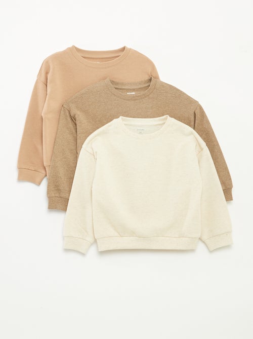 Lot de 3 sweats unis en molleton léger - 3 pièces - Kiabi