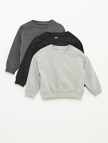 Lot de 3 sweats unis en molleton léger - 3 pièces