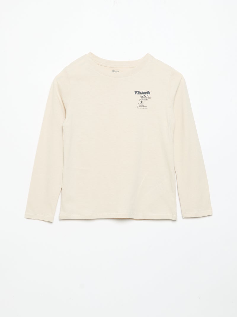 Lot de 3 T-shirts à manches longues Beige - Kiabi