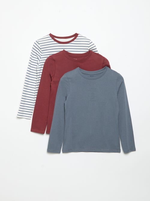Lot de 3 T-shirts à manches longues - Kiabi Lot de 3 T-shirts à manches longues - Kiabi