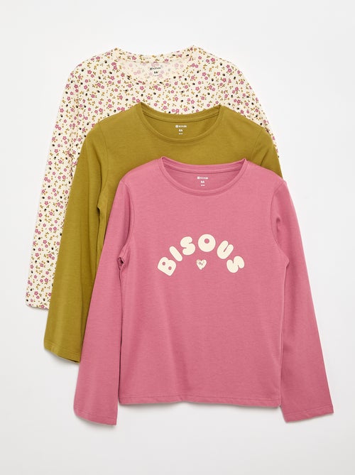 Lot de 3 T-shirts à manches longues - Kiabi