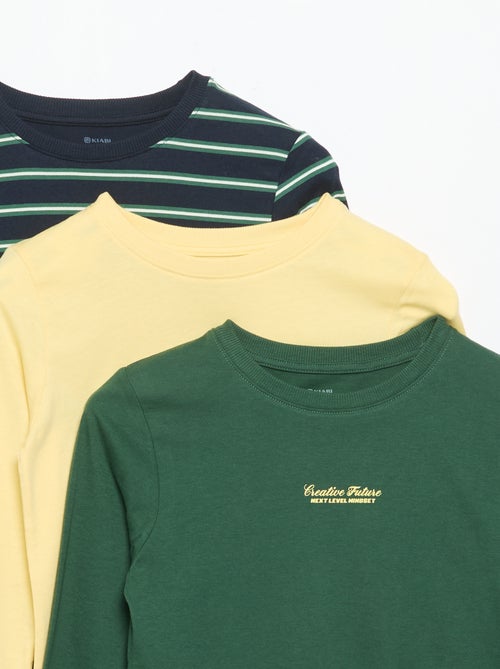 Lot de 3 T-shirts à manches longues - Kiabi Lot de 3 T-shirts à manches longues - Kiabi