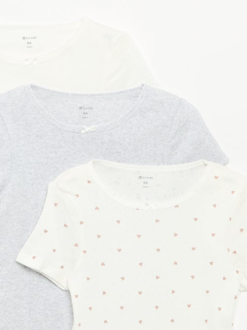 Lot de 3 t-shirts en maille pointelle - Kiabi