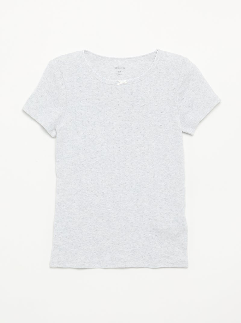 Lot de 3 t-shirts en maille pointelle Beige - Kiabi