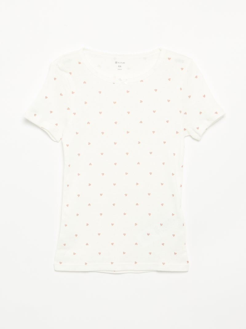 Lot de 3 t-shirts en maille pointelle Beige - Kiabi