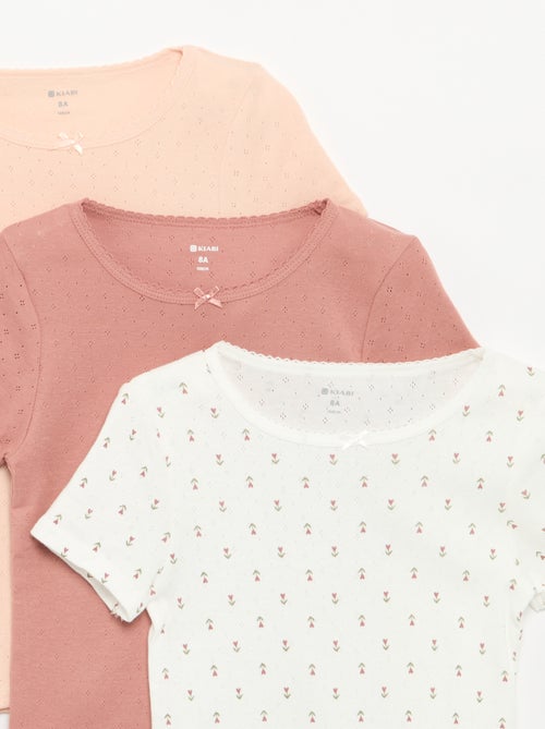 Lot de 3 t-shirts en maille pointelle - Kiabi