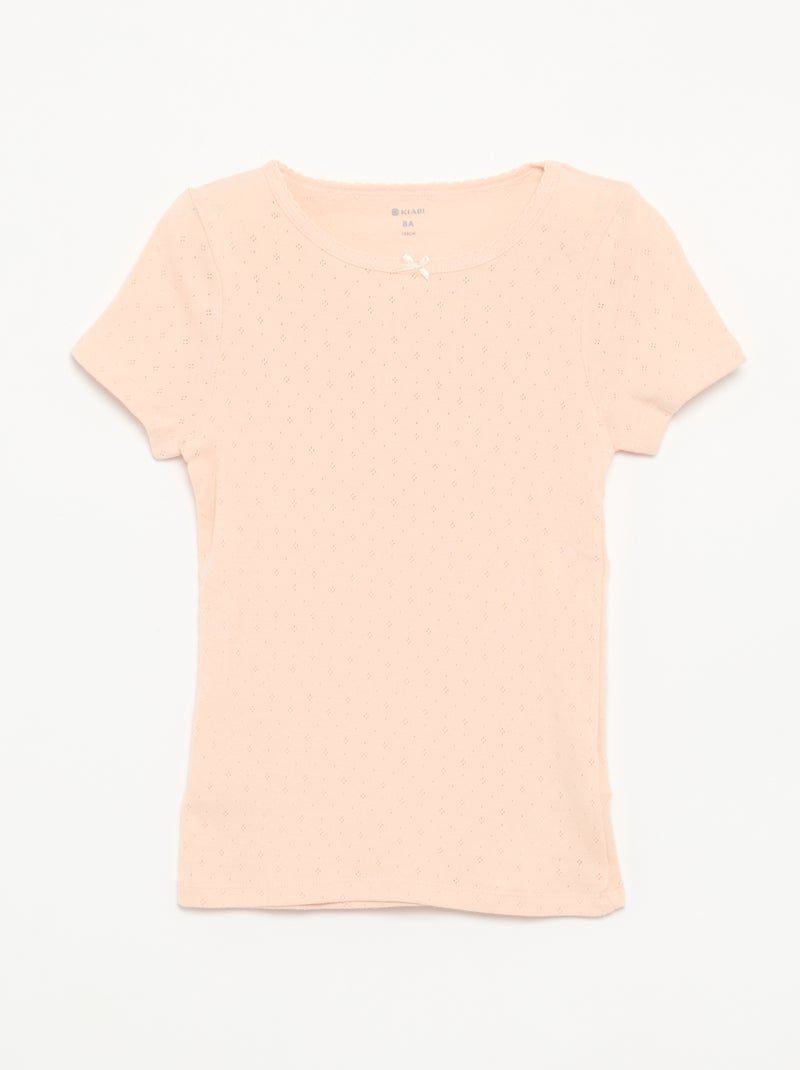Lot de 3 t-shirts en maille pointelle Beige - Kiabi