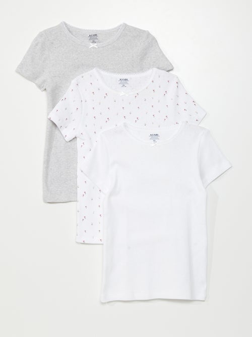 Lot de 3 t-shirts en maille pointelle - Kiabi