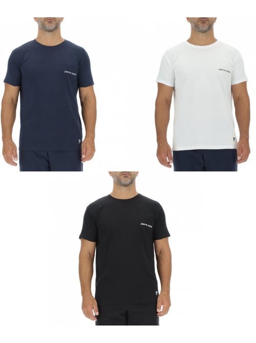 Lot de 3 t-shirts homme en coton uni col rond imprimé poitrine pierre cardin - Kiabi Lot de 3 t-shirts homme en coton uni col rond imprimé poitrine pierre cardin - Kiabi