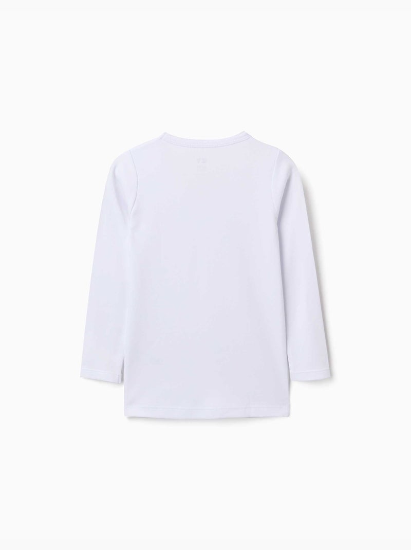 Lot de 3 T-shirts maillot de corps à manches longues en coton peigné Blanc - Kiabi