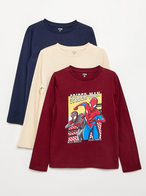 Lot de 3 T-shirts "Marvel' 'Spiderman' à manches longues - Kiabi