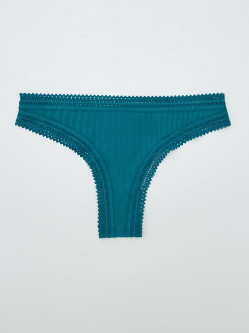 Lot de 3 tangas côtelés - Kiabi