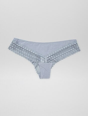 Lot de 3 tangas coton et dentelle
