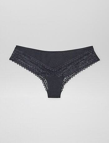 Lot de 3 tangas coton et dentelle