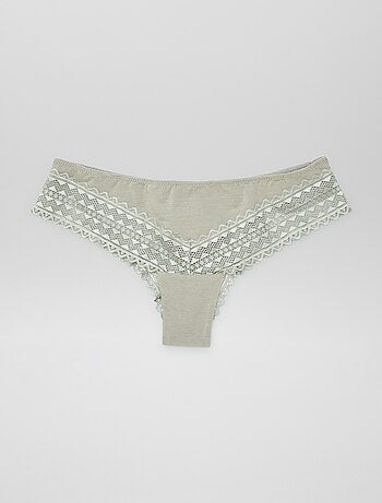 Lot de 3 tangas coton et dentelle