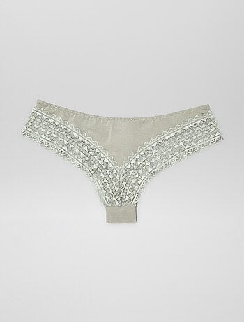 Lot de 3 tangas coton et dentelle