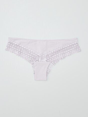 Lot de 3 tangas coton et dentelle