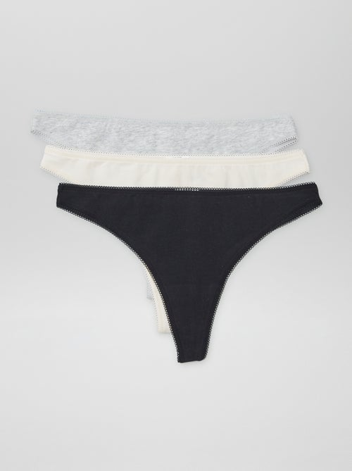 Lot de 3 tangas en coton - Kiabi