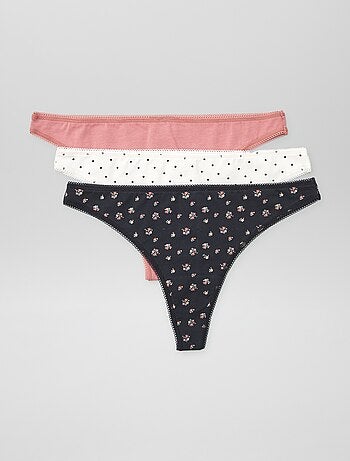 Lot de 3 tangas en coton