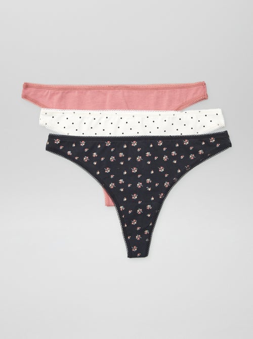 Lot de 3 tangas en coton - Kiabi