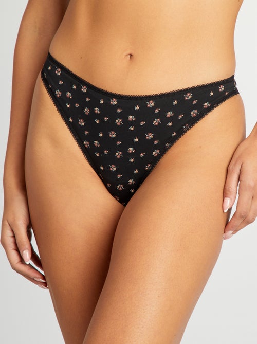 Lot de 3 tangas en coton - Kiabi