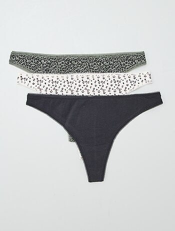 Lot de 3 tangas en coton