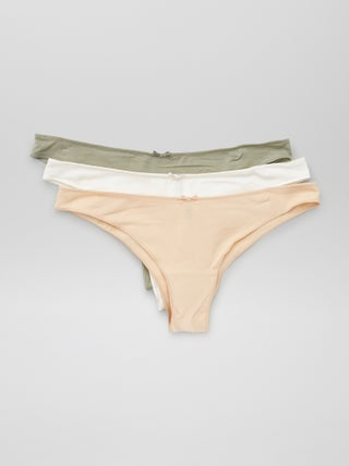 Lot de 3 tangas en coton stretch