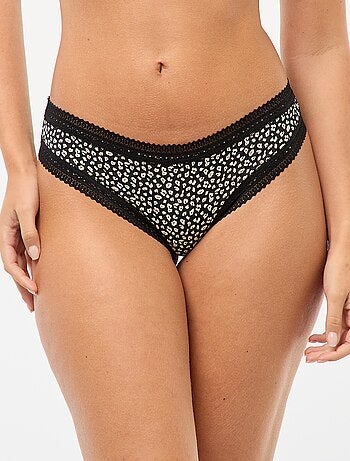 Lot de 3 tangas en microfibre imprimé