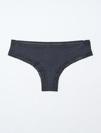 Lot de 3 tangas en microfibre imprimé