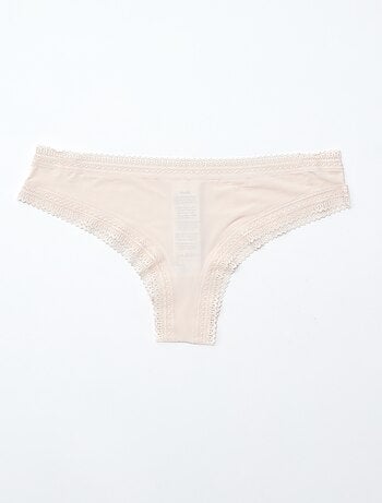 Lot de 3 tangas en microfibre imprimé