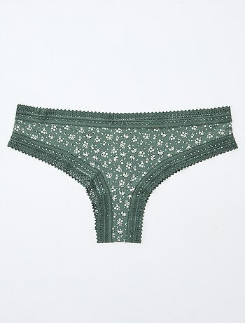 Lot de 3 tangas en microfibre imprimé