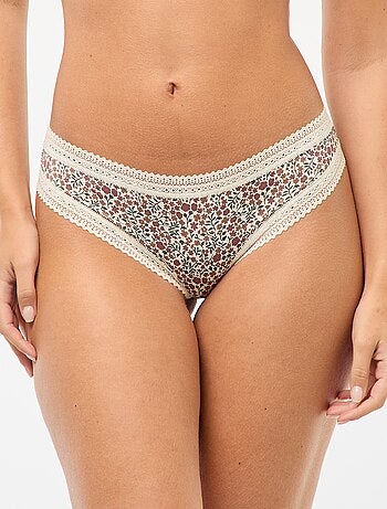 Lot de 3 tangas en microfibre imprimé