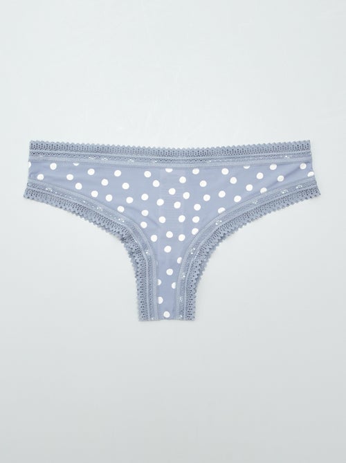 Lot de 3 tangas en microfibre imprimé - Kiabi