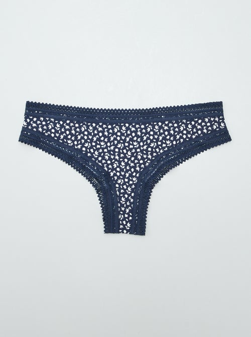 Lot de 3 tangas en microfibre imprimé - Kiabi