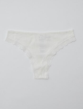 Lot de 3 tangas maille côtelée