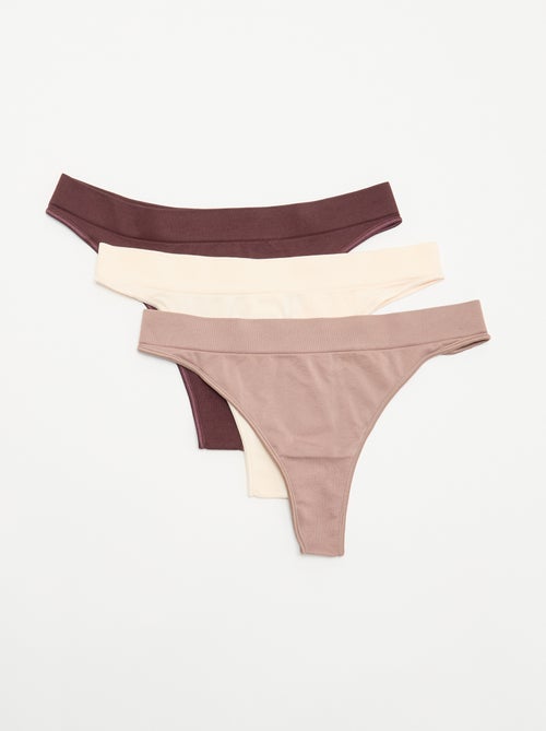 Lot de 3 tangas sans couture - Kiabi