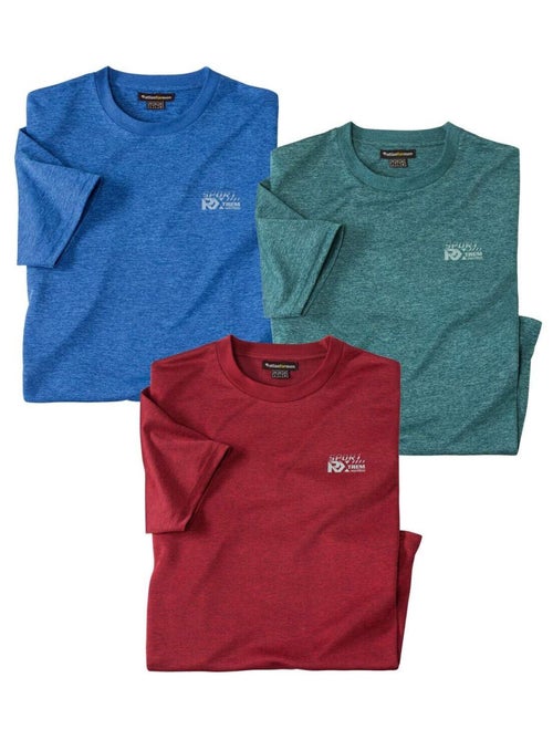 Lot de 3 Tee-Shirt Jersey Polyester Chiné - ATLAS FOR MEN - Kiabi Lot de 3 Tee-Shirt Jersey Polyester Chiné - ATLAS FOR MEN - Kiabi