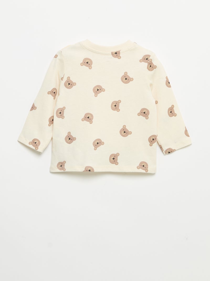 Lot de 3 tee-shirts à manches longues Beige - Kiabi